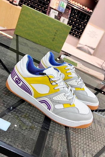 Мужские кожаные кроссовки Gucci   