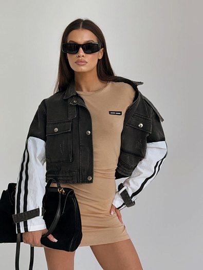 Бежевое женское платье MIU MIU   