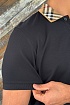 Мужское чёрное поло Burberry check collar