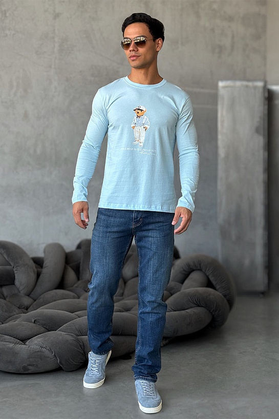 Мужской лонгслив Роlо Ralрh Lаurеn "Bear" - Blue