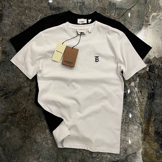 Белая оверсайз футболка Burberry TB logo-embroidered