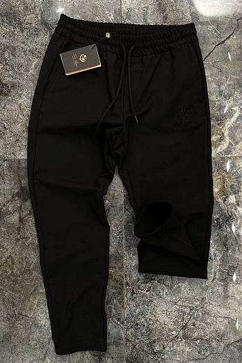 Мужские чёрные штаны Loro Piana logo-embroidered   