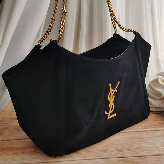 Замшевая сумка Yves Saint Laurent 35x27 см - Black