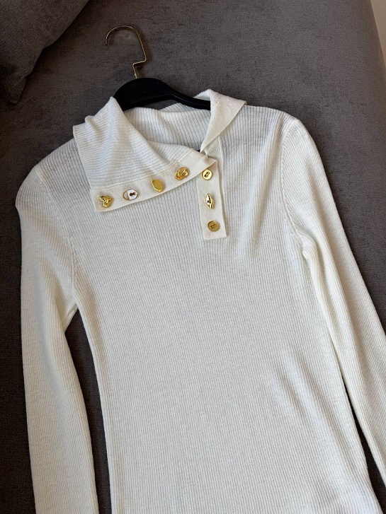 Женский трикотажный лонгслив Schiaparelli premium - White