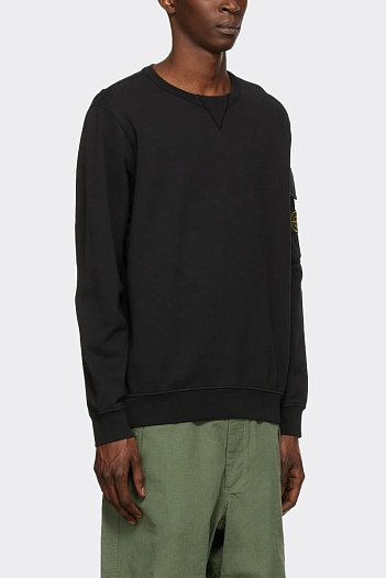 Чёрный свитшот Stone Island compass-patch crewneck   