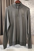 Серый джемпер Hugo Boss Zip Neck logo-embroidered