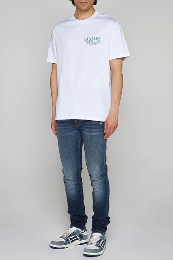 Мужская белая футболка Amiri Floral   