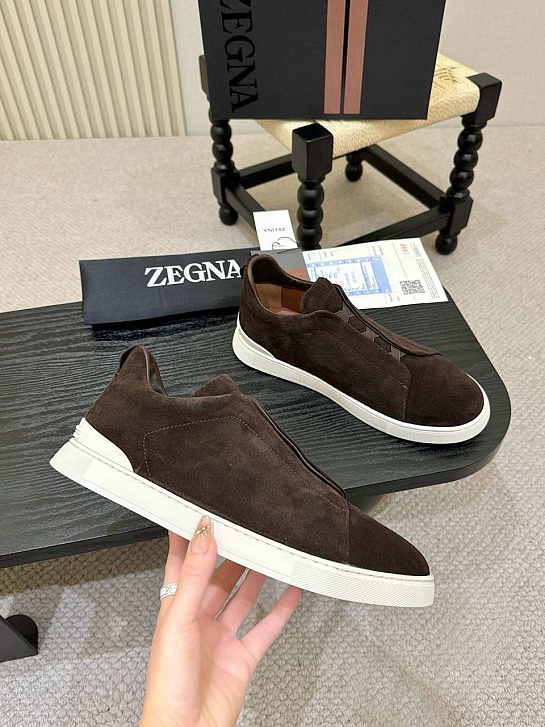 Мужские кроссовки Ermenegildo Zegna Triple Stitch - Brown