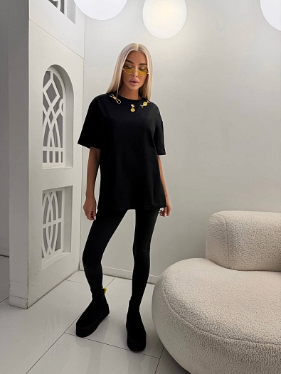 Женская базовая футболка Schiaparelli premium - Black   