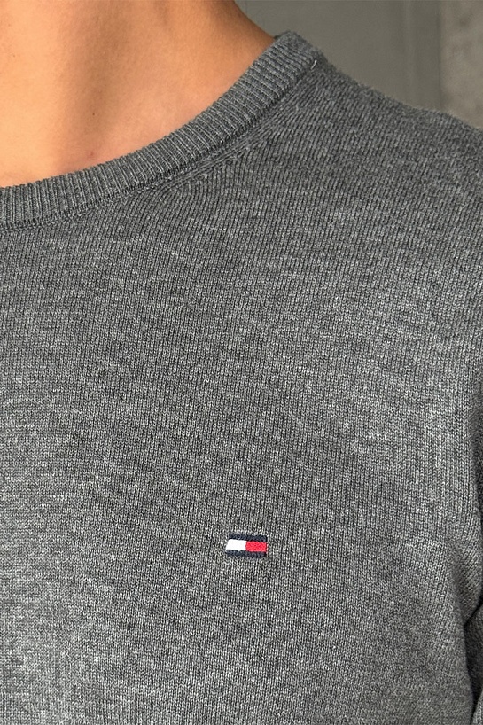 Мужская кофта Tommy Hilfiger серого цвета logo-embroidered