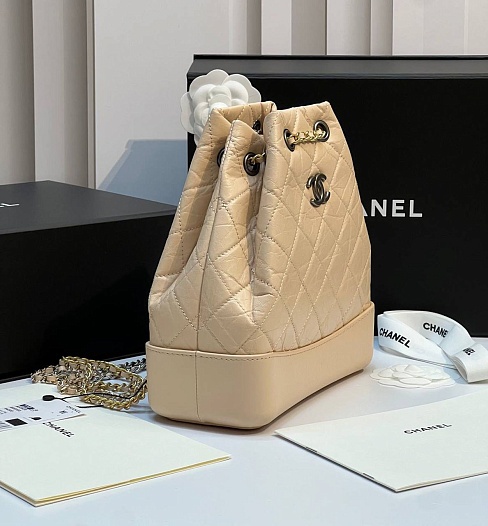 Женский рюкзак Chanel Gabrielle Premium  23x14.5x6 см - Beige   