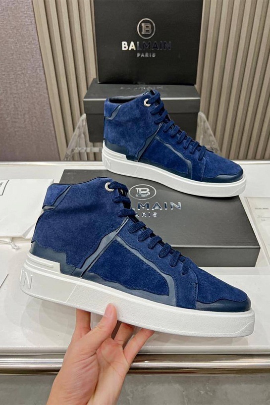 Замшевые кроссовки Balmain Paris High-Top