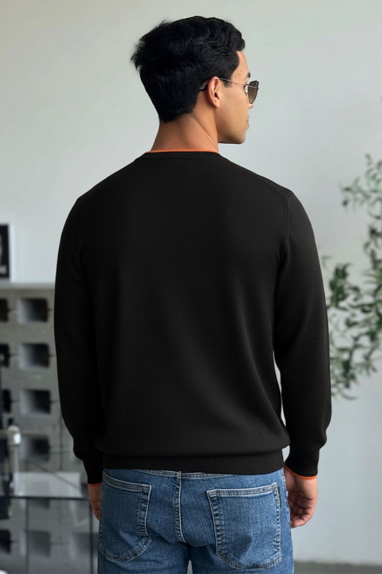 Мужской джемпер Hermes H embroidered - Black