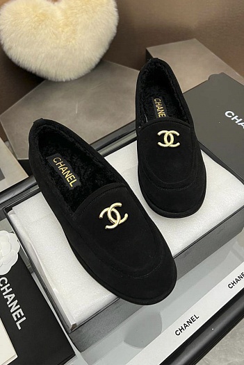 Женские замшевые лоферы Chanel premium   