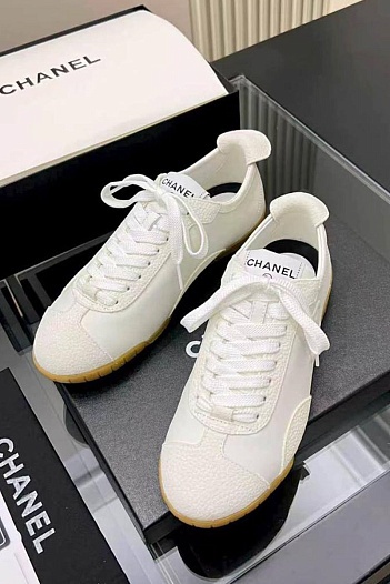 Женские кожаные кроссовки Chanel premium   