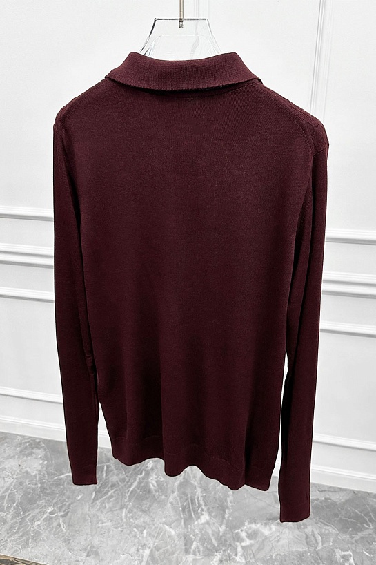 Поло с длинным рукавом Zilli zip-up - Burgundy