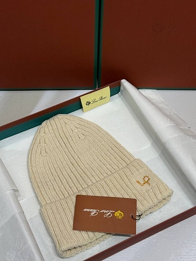 Шапка Loro Piana premium logo-embroidered - Beige   