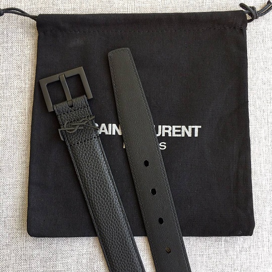 Кожаный ремень Yves Saint Laurent Cassandre (ширина 2 / 3 см)