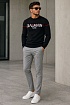 Чёрный джемпер Balmain intarsia logo jumper