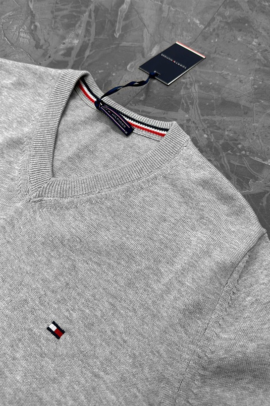 Мужской джемпер Tommy Hilfiger logo-embroidered - Grey