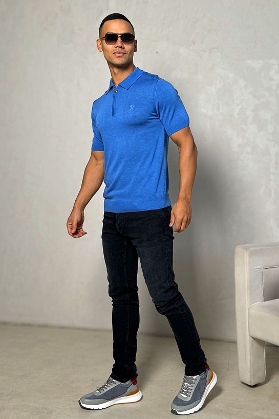 Мужское синее поло Stefano Ricci