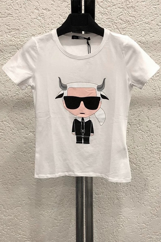 Женская белая футболка Karl Lagerfeld "Taurus"
