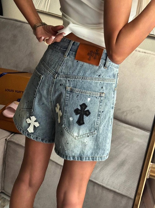 Женские джинсовые шорты Chrome Hearts premium
