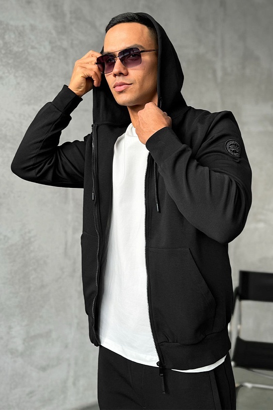 Мужская кофта на молнии Canada Goose чёрного цвета