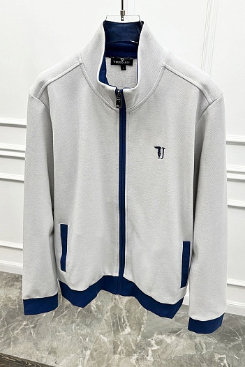 Мужская кофта Trussardi embroidered logo - White   