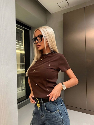 Женская футболка Schiaparelli premium - Brown   