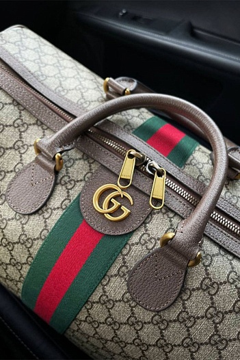 Кожаная дорожная сумка Gucci GG monogram 45x28 см   