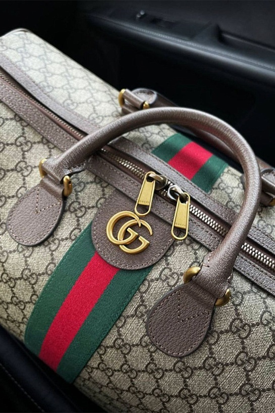 Кожаная дорожная сумка Gucci GG monogram 45x28 см