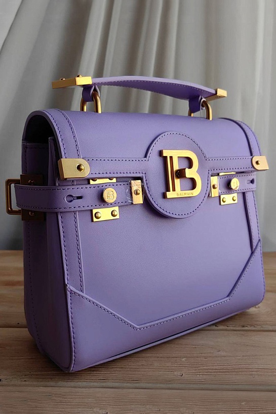 Женская кожаная сумка Balmain B-Buzz 23x21x11 см - Purple