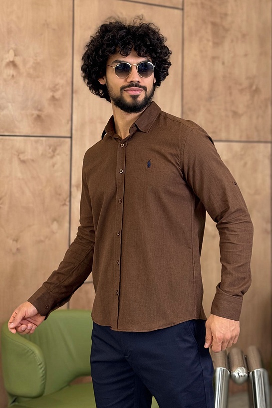 Мужская рубашка Роlо Ralрh Lаurеn коричневого цвета