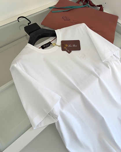 Мужская белая футболка Loro Piana   