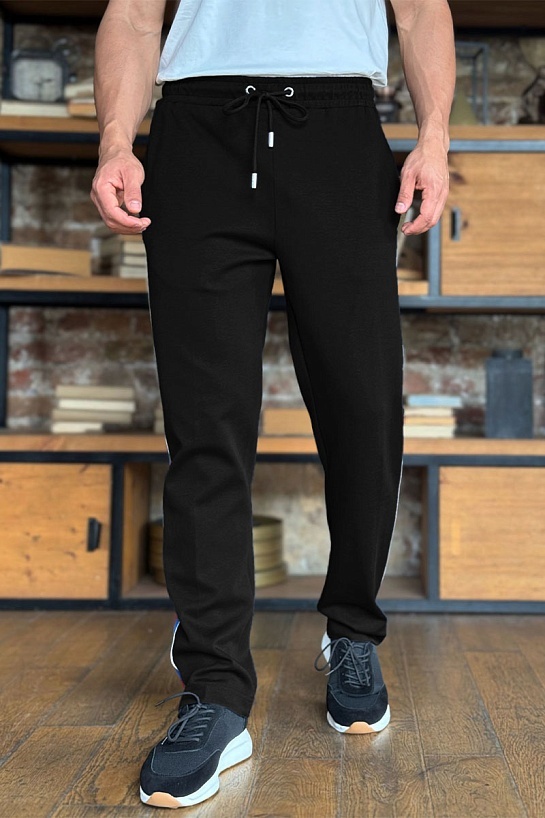 Чёрные спортивные штаны Moncler striped logo