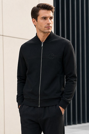 Чёрная кофта на молнии Giorgio Armani   