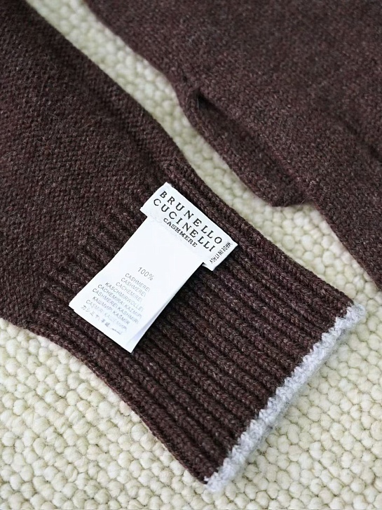 Кашемировые перчатки Brunello Cucinelli premium - Coffee
