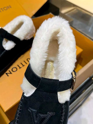 Женские меховые лоферы Louis Vuitton Colorado Comfort Mary Jane premium   