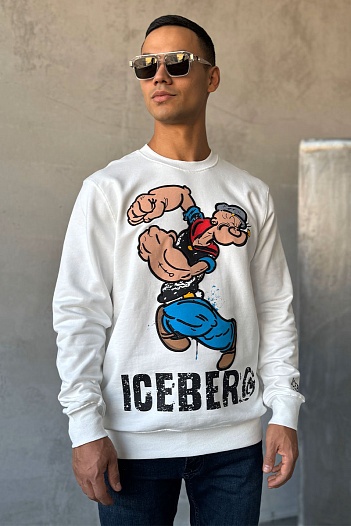 Свитшот белого цвета Iceberg Popeye   