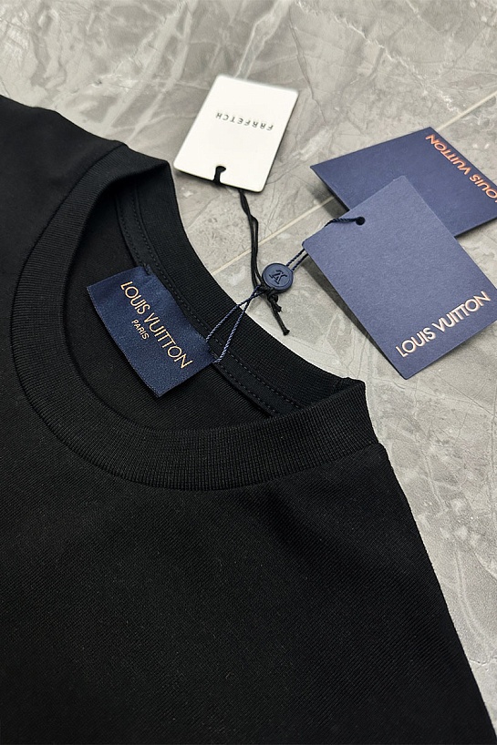 Чёрная оверсайз футболка Louis Vuitton logo-print