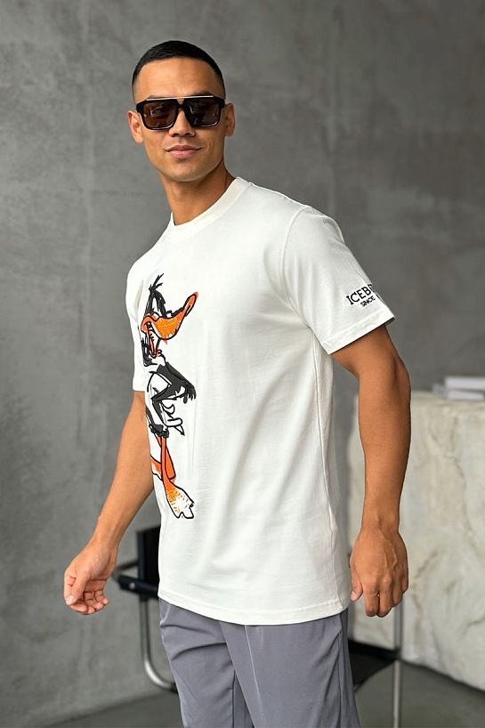 Мужская белая футболка Iceberg x Looney Tunes