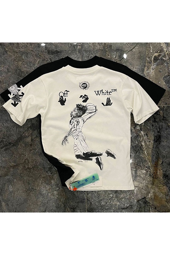 Белая оверсайз футболка  Air Jordan x Off-White