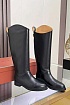 Женские кожаные сапоги Loro Piana premium - Black