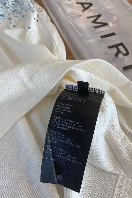 Оверсайз футболка Amiri "Paint Splatter" - White