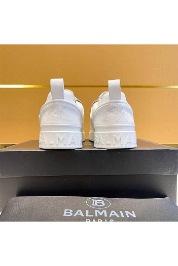 Комбинированные кроссовки Balmain белого цвета   
