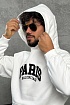 Белое худи Balenciaga Paris logo-embroidered
