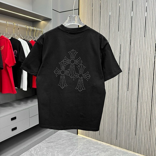 Чёрная оверсайз футболка Chrome Hearts Premium   