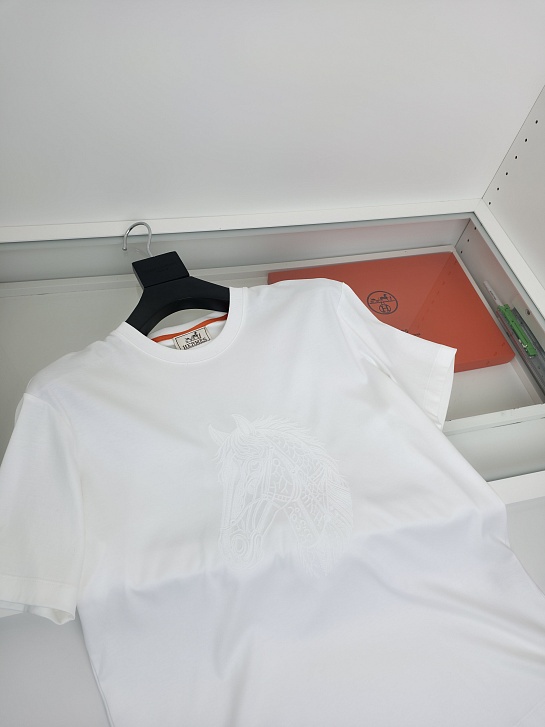 Мужская белая футболка Hermes premium