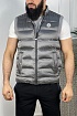 Мужской брендовый жилет Moncler серого цвета